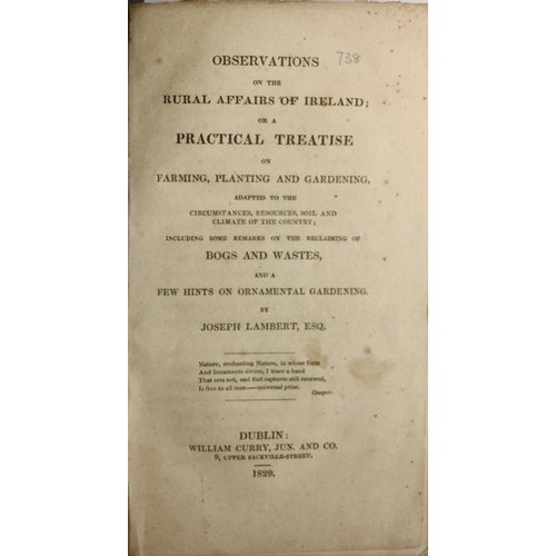 23 - Lambert (Joseph) Observations on the Rural Affairs of Ireland; or a Practical Treatise on Farming, P... 