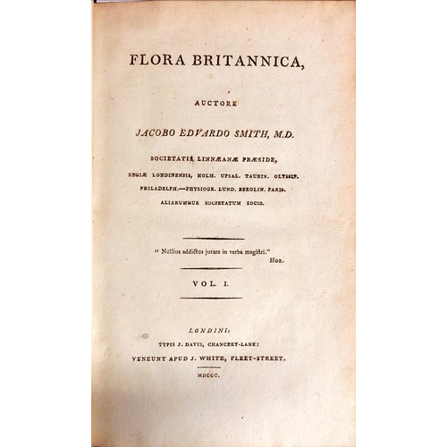 51 - Authors Presentation CopySmith (James Edw.) Flora Britannica, 3 vols. roy 8vo L. 1800 - 1804. First ... 