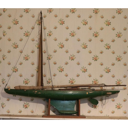 30 - A large hand made Model of Yacht, with sails, 127cms (50