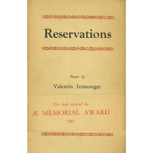 2 - All Signed Presentation Copies  Iremonger (Valentin) Reservations, 8vo D. (Envoy) 1950 First Edn., S... 