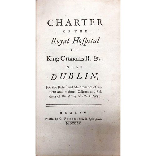 21 - Binding: Charter of the Royal Hospital of King Charles II Etc., near Dublin, For the Relief and Main... 