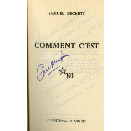 32 - Beckett (Samuel).   Comment C'Est, Roman. Paris, Les Editions de Minuit  1961, wrs, possibly the fir... 
