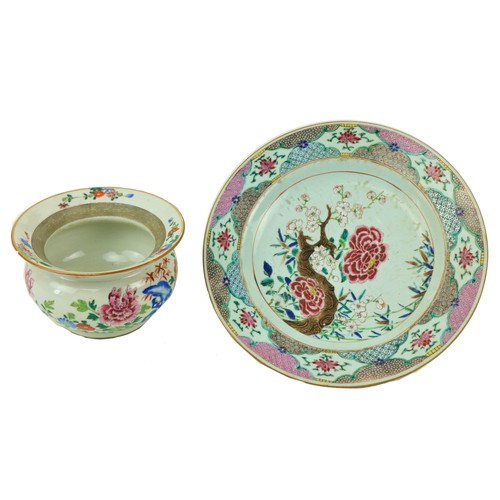 1 - A good 18th Century Chinese Famille Rose Dish, decorated with colourful flowers, 12