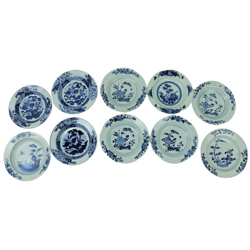41 - A set of 10 similar Xiangshi blue and white porcelain Bowls, the majority with floral and foliage de... 