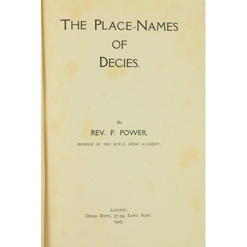 50 - Fine Unopened CopyPower (Rev. P.)  The Place-Names of Decies, 8vo Lond. (D. Nutt) 1907.&nb... 
