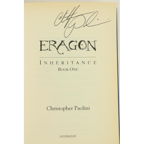 51 - Paolini (Christopher) Eragon, Inheritance - Book One, 8vo L. (Doubleday) 2002, Signed, blu... 