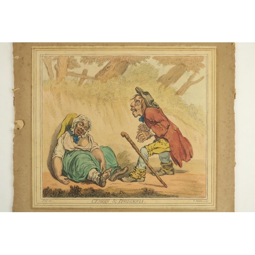 385 - Coloured Engravings:  After Gillray, etc., a collection of five original engraved hand coloured cari... 
