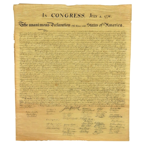 752 - A WORLD-CHANGING DOCUMENTUnited States Declaration of Independence.  An original engraved facsimile ... 