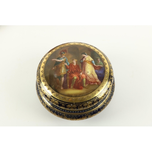 10 - A 19th Century Viennese Jar & Cover, with hand painted scene 'Hector n Paris', signed Ed. Baersc... 