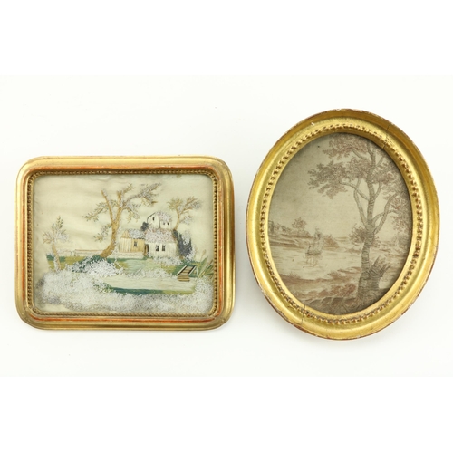 26 - A rare late 18th Century small oval Picture on silk, 