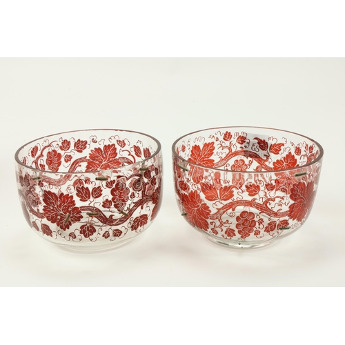 7 - A collection of antique and other Cutglass: including a suite of finger bowls, decorated with red vi... 