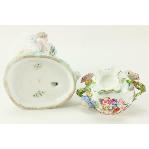 9 - An attractive early 19th Century English porcelain Bowl and Cover, with hand painted floral decorati... 
