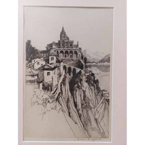 27 - Andrew F. Affleck  R.A., R.S.A. (1869 - 1935)A set of 4 Etchings depicting European Scenes, Signed b... 