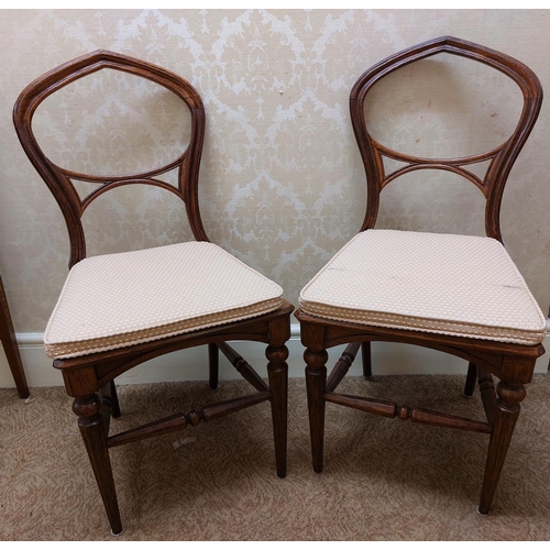 6 - A very attractive set of 4 - 19th Century oak Neo Gothic Side Chairs, each with arched and open ball... 