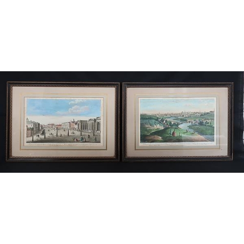 51 - Five hand coloured engravings, Views of Dublin by Robert Sayer and one by Thomas Tudor, 35 x 52 cms.... 