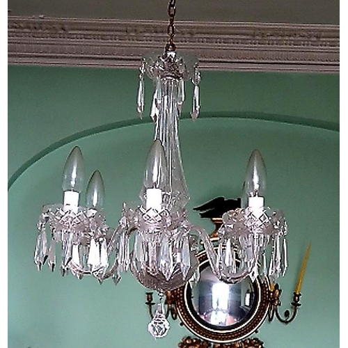 1 - A Waterford crystal five branch chandelier, 53 cms high.
This lot is being sold disassembled.