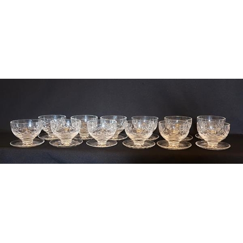 23 - A set of twelve Waterford crystal sorbet dishes, height 8 cms.