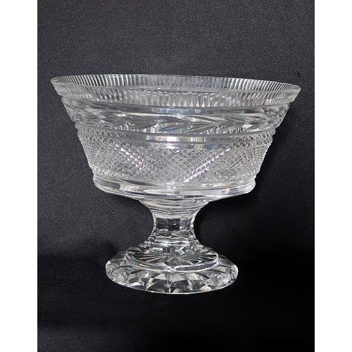 25 - A Waterford crystal pedestal fruit bowl,  20 cms high, 25 cms diameter.