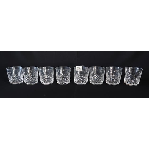 27 - A set of eight Waterford crystal water goblets, height 8.5 cms.