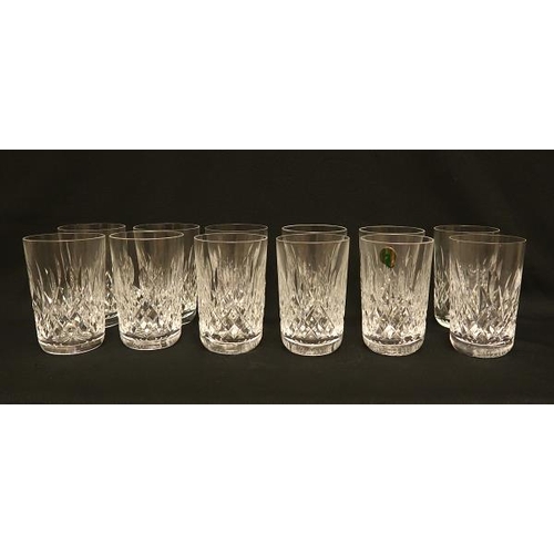 31 - A set of twelve Waterford crystal large water glasses, height 12. cms.