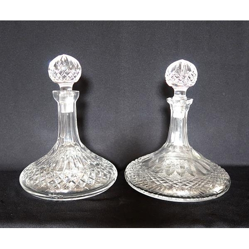 38 - Two Waterford crystal  ship's decanters and stoppers, height 25 and 23 cms each.