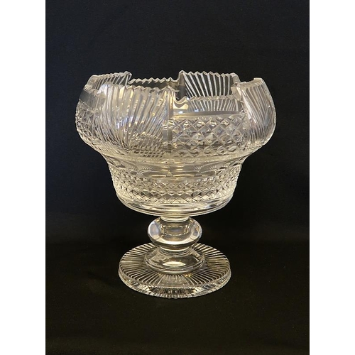 39 - A Waterford crystal pedestal fruit bowl, height 22 cms, diameter, 20 cms.