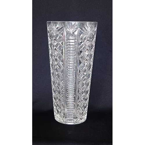 40 - A Waterford crystal tapering flower vase, height 31 cms.