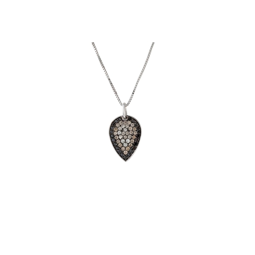 A Black And White Diamond Pendant Pave Set In White Gold Estimated Weight Of Diamonds 0 65 Ct C