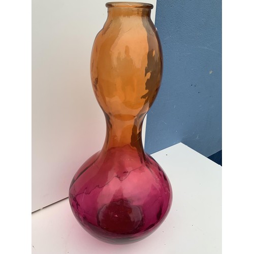 42 - LARGE COLOURED GLASS VASE 2F TALL