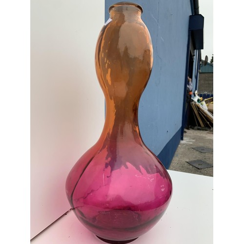 42 - LARGE COLOURED GLASS VASE 2F TALL