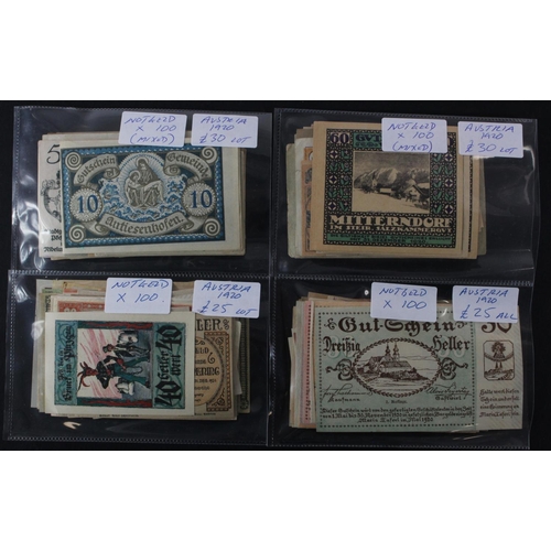493 - Austrian Notgeld issues (400), 1920's small size emergency private issues from Austrian towns/cities... 