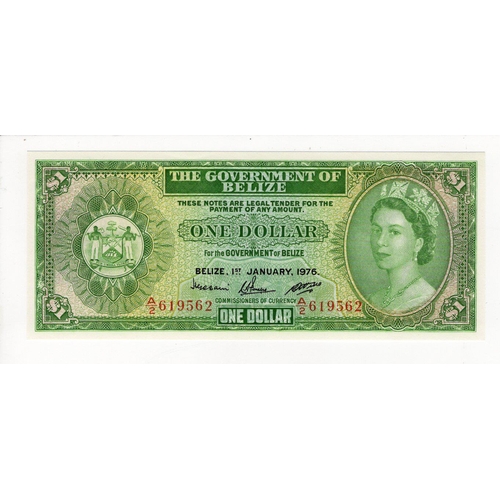 502 - Belize 1 Dollar dated 1st January 1976, serial A/2 619562 (TBB B101c, Pick33c) Uncirculated