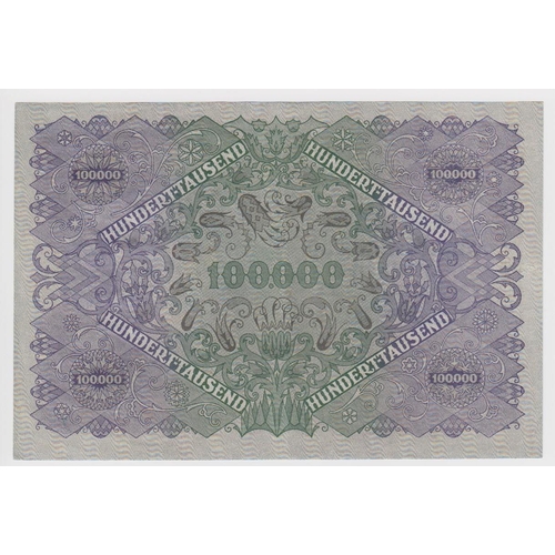 485 - Austria 100,000 Kronen dated 2nd January 1922, serial 1027 26854 (TBB B117a, Pick81) one centre fold... 
