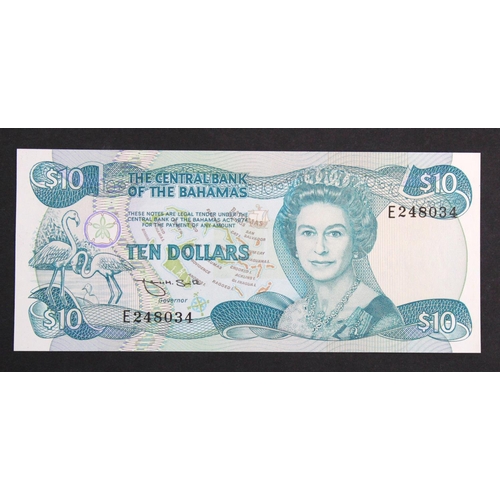 496 - Bahamas 10 Dollars issued 1984 (Law 1974), scarce signature James H. Smith, with two horizontal seri... 