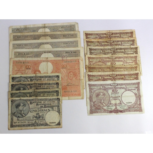 504 - Belgium (52), date range 1915 - 1998, including 500 Francs issued 1971 & 1998, 200 Francs issued 199... 