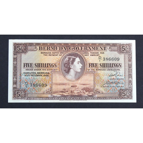 508 - Bermuda 5 Shillings dated 20th October 1952, scarcer first date of issue, portrait Queen Elizabeth I... 