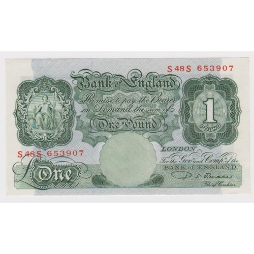 60 - Beale 1 Pound issued 1950, scarce REPLACEMENT note, serial S48S 653907 (B269, Pick369b) EF+