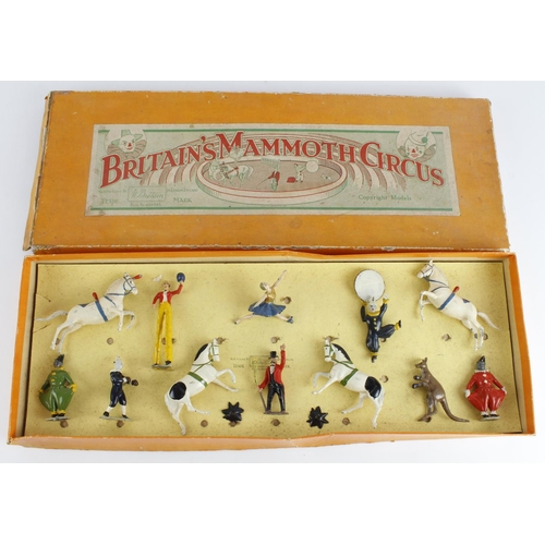 11 - Britains Mammoth Circus set (no. 2054), comprising twelve figures & animals, contained in original b... 