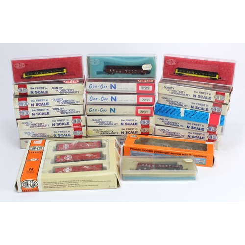 22 - Con Cor. A group of twenty-six N gauge wagons by Con Cor, each in original packaging
