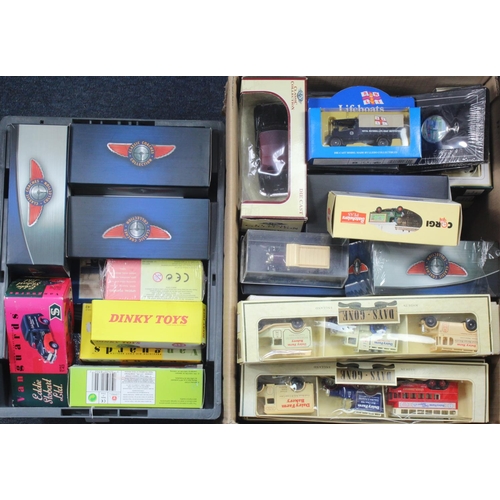 45 - Diecast. A collection of boxed diecast, including Corgi, Atlas Dinky, Vanguards etc. (two boxes)