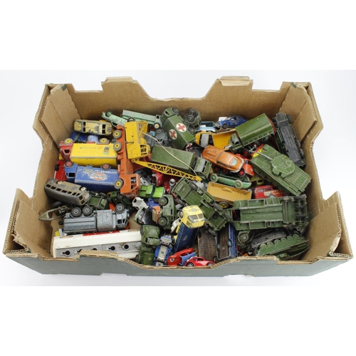 50 - Diecast. A large collection of playworn diecast vehicles, including Dinky, Corgi, Budgie, etc. (2 bo... 