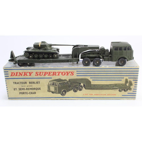 55 - Dinky Supertoys (French), no. 890 'Tracteur Berliet, et Semi-Remorque, Porte-Char', contained in ori... 