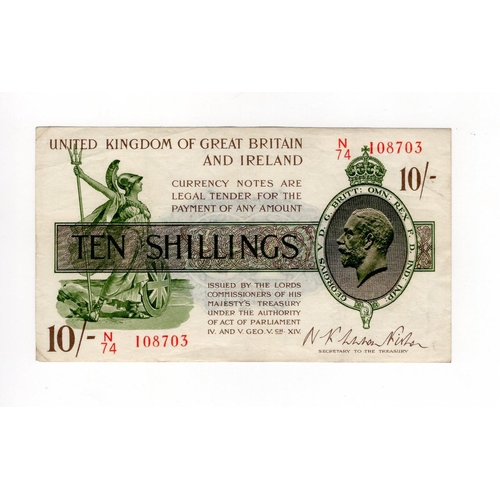 38 - Warren Fisher 10 Shillings (T30) issued 1922, serial N/74 108703 (T30, Pick358) original VF