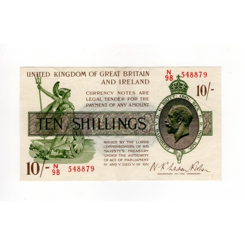 39 - Warren Fisher 10 Shillings (T30) issued 1922, serial N/98 548879 (T30, Pick358) original VF+