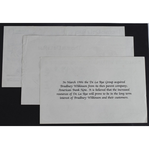 4 - Advertising/Test Notes (3), a group of very large advertising notes, Bradbury Wilkinson  16th Annual... 