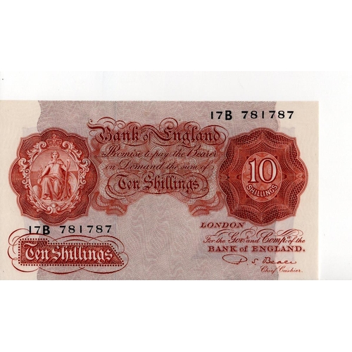 51 - Beale 10 Shillings (B265) issued 1950, scarce LAST SERIES note, serial 17B 781787 (B265, Pick368b) p... 