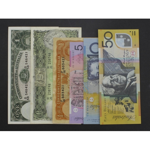 525 - Australia (6), comprising 1 Pound and 10 Shillings signed Sheehan & McFarlane, 1 Pound signed Coombs... 