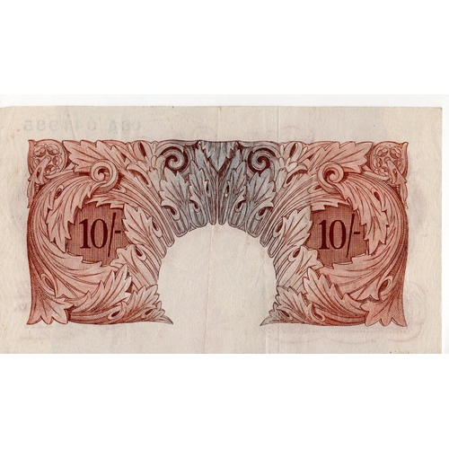 53 - Beale 10 Shillings (B267) issued 1950, REPLACEMENT note serial 08A 041985 (B267, Pick368b) VF