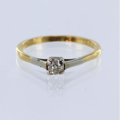 12 - Stamped '18ct Plat', old cut diamond solitaire ring, approx diamond weight 0.23ct, estimated colour ... 