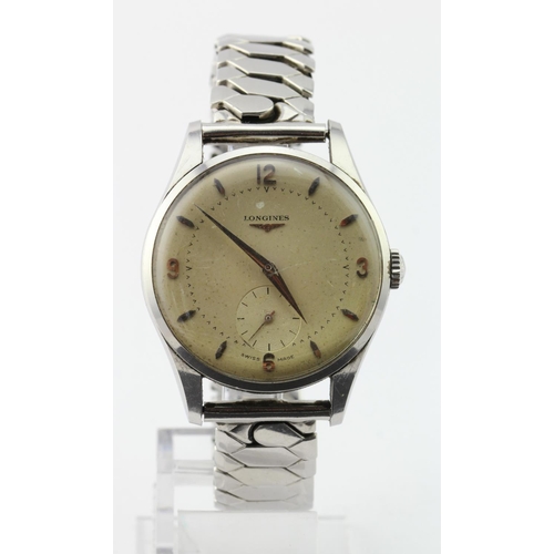 564 - Gents Longines manual wind wristwatch circa late 1950s. Working when catalogued but presentationally... 